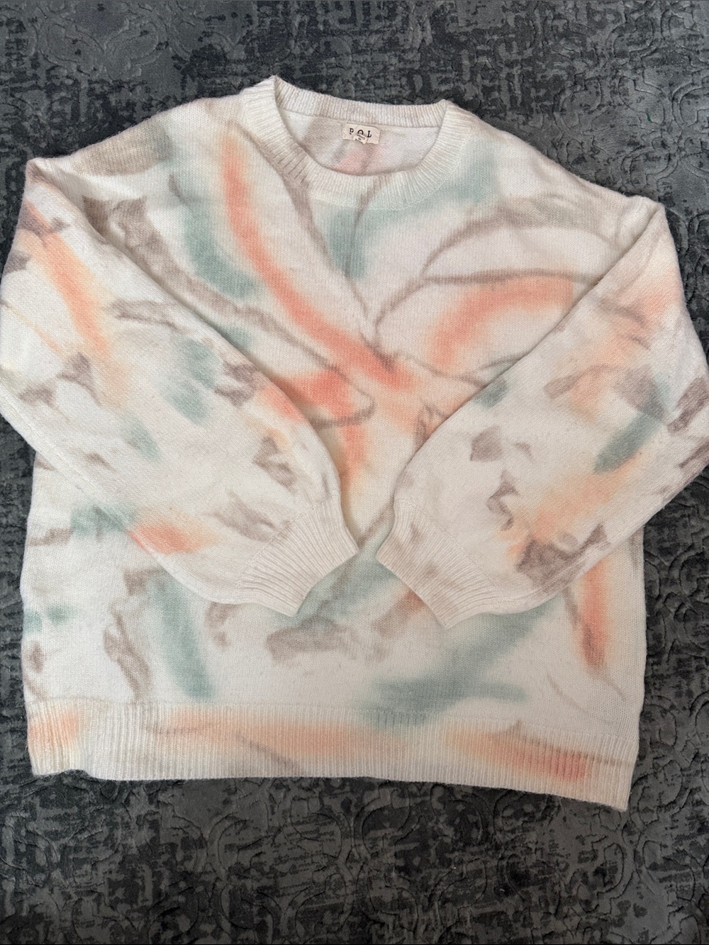 POL Cream Knit Crewneck Sweater